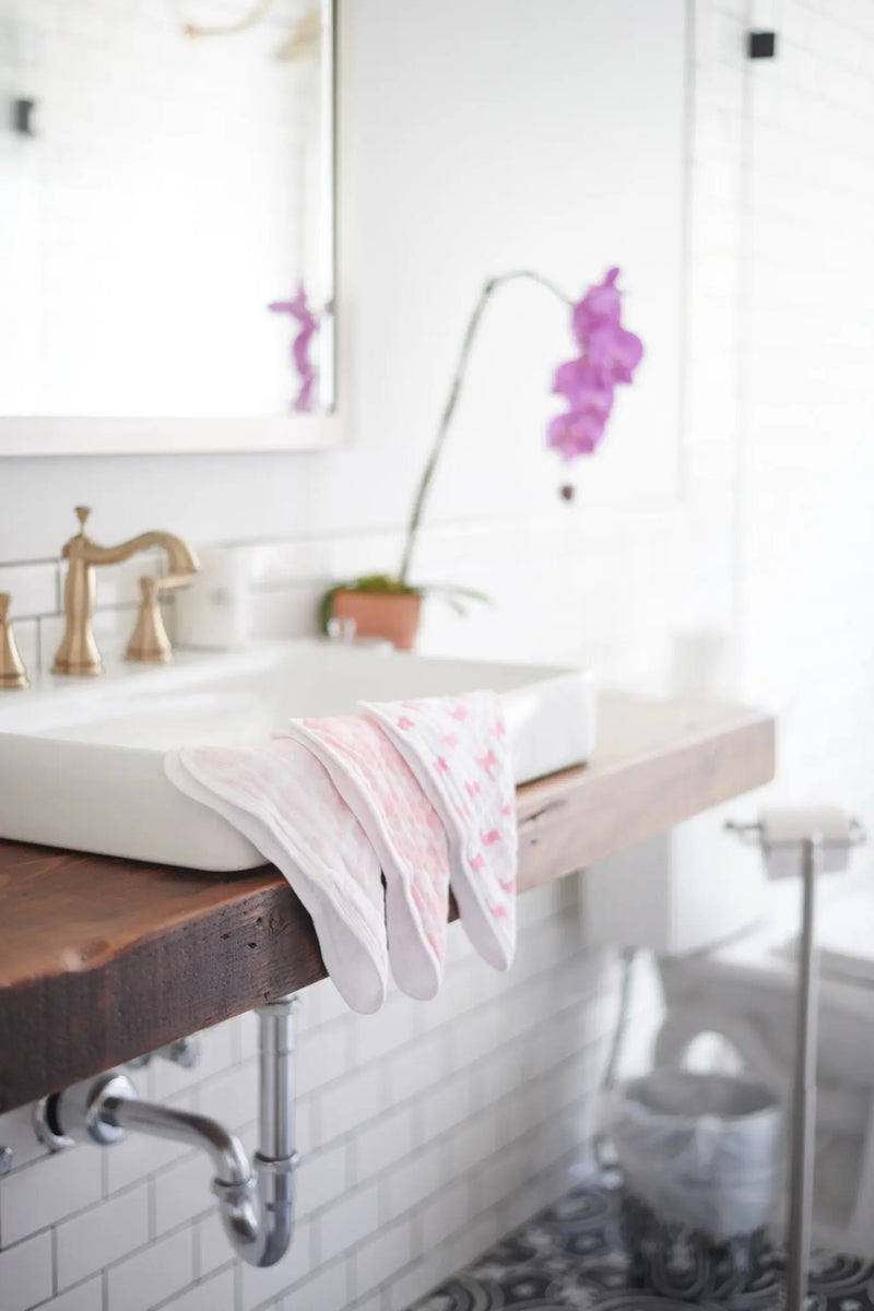 Pop of Pink Wash Cloth set 3PK