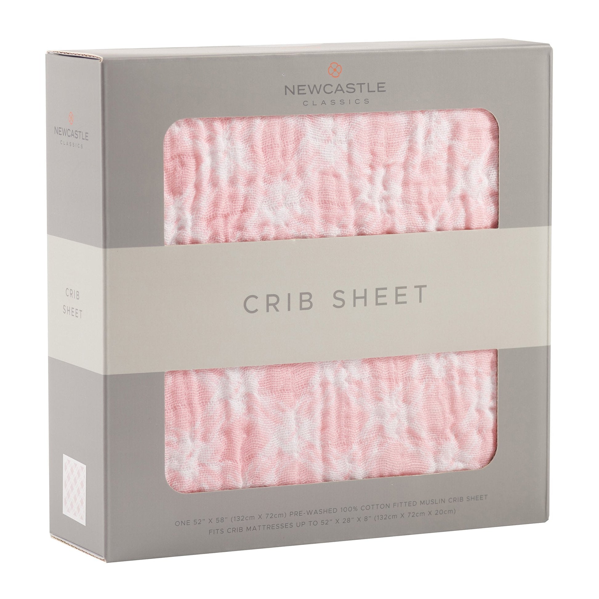 Primrose Pink Plaid Cotton Muslin Crib Sheet 28x52 Inches Newcastle Classics