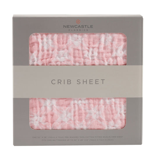 Primrose Pink Plaid Cotton Muslin Crib Sheet 28x52 Inches Newcastle Classics