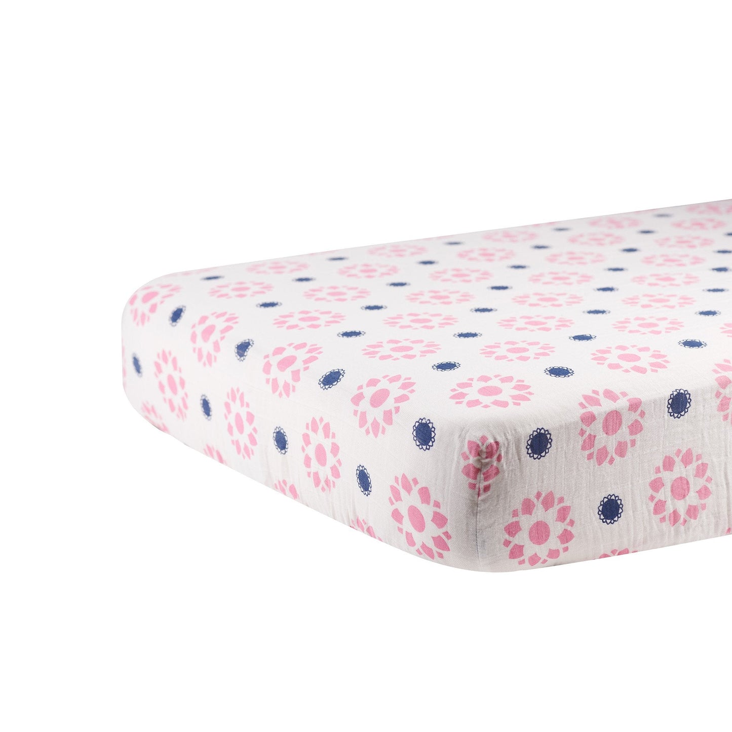 Primrose Indigo Cotton Muslin Crib Sheet Soft Breathable Comfy Fits Standard Crib Mattresses Newcastle Classics