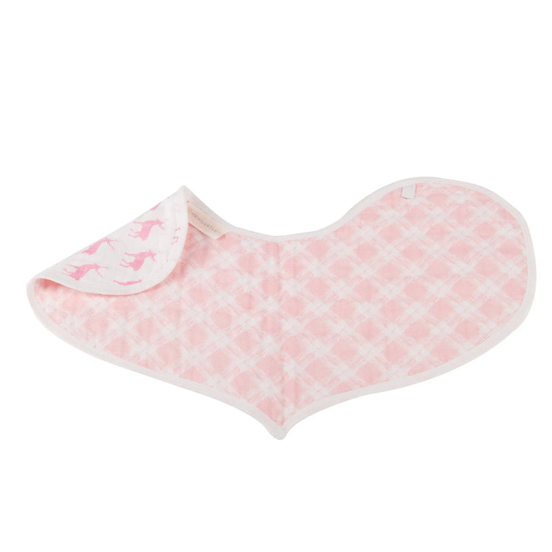 Pop of Pink Cotton Heart Bibs, 100% Natural Muslin, 2-Pack