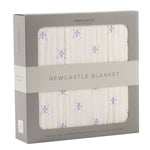 Organic Lavender Flower and White Bamboo Muslin Newcastle Blanket by Newcastle Classics at Everetts Place