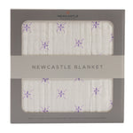 Lavender Flower and White Bamboo Muslin Newcastle Blanket - Stitch | Everetts Place