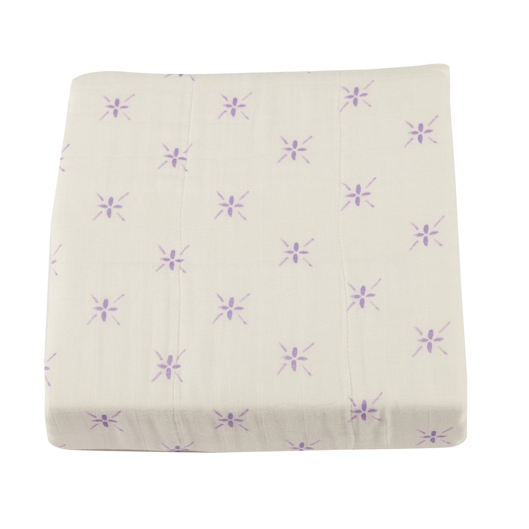 Organic Lavender Flower and White Bamboo Muslin Newcastle Blanket by Newcastle Classics at Everetts Place