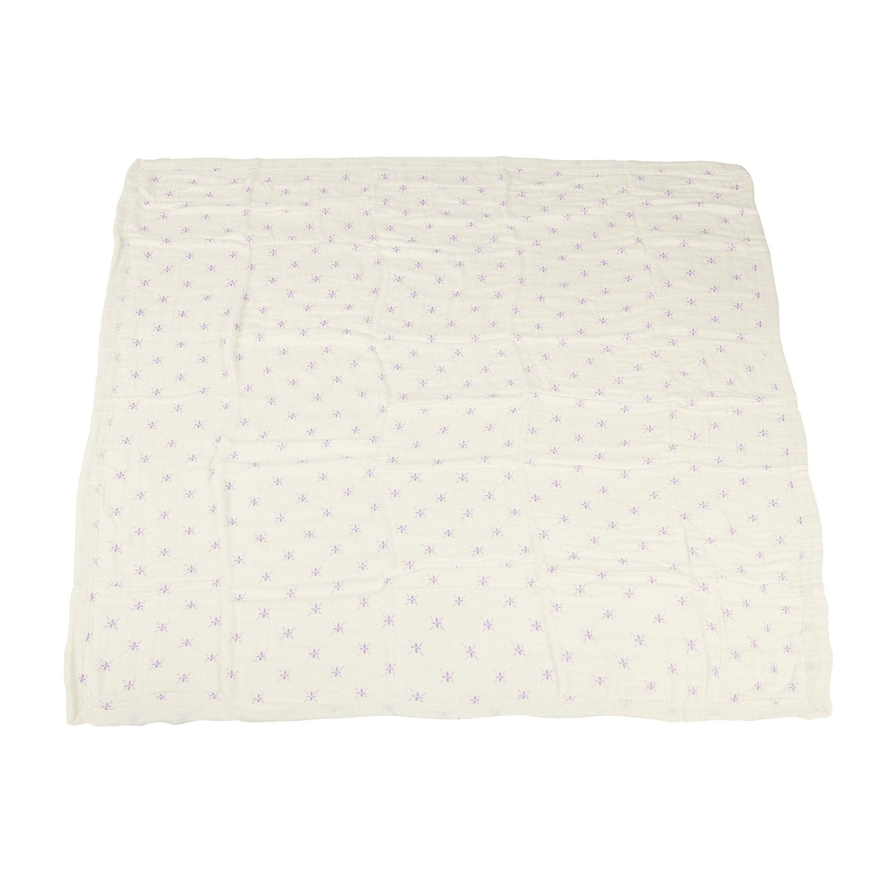 Organic Lavender Flower and White Bamboo Muslin Newcastle Blanket by Newcastle Classics at Everetts Place