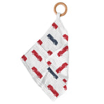 Blue and Red Fire Trucks Teether & Mini Blankie by Newcastle Classics