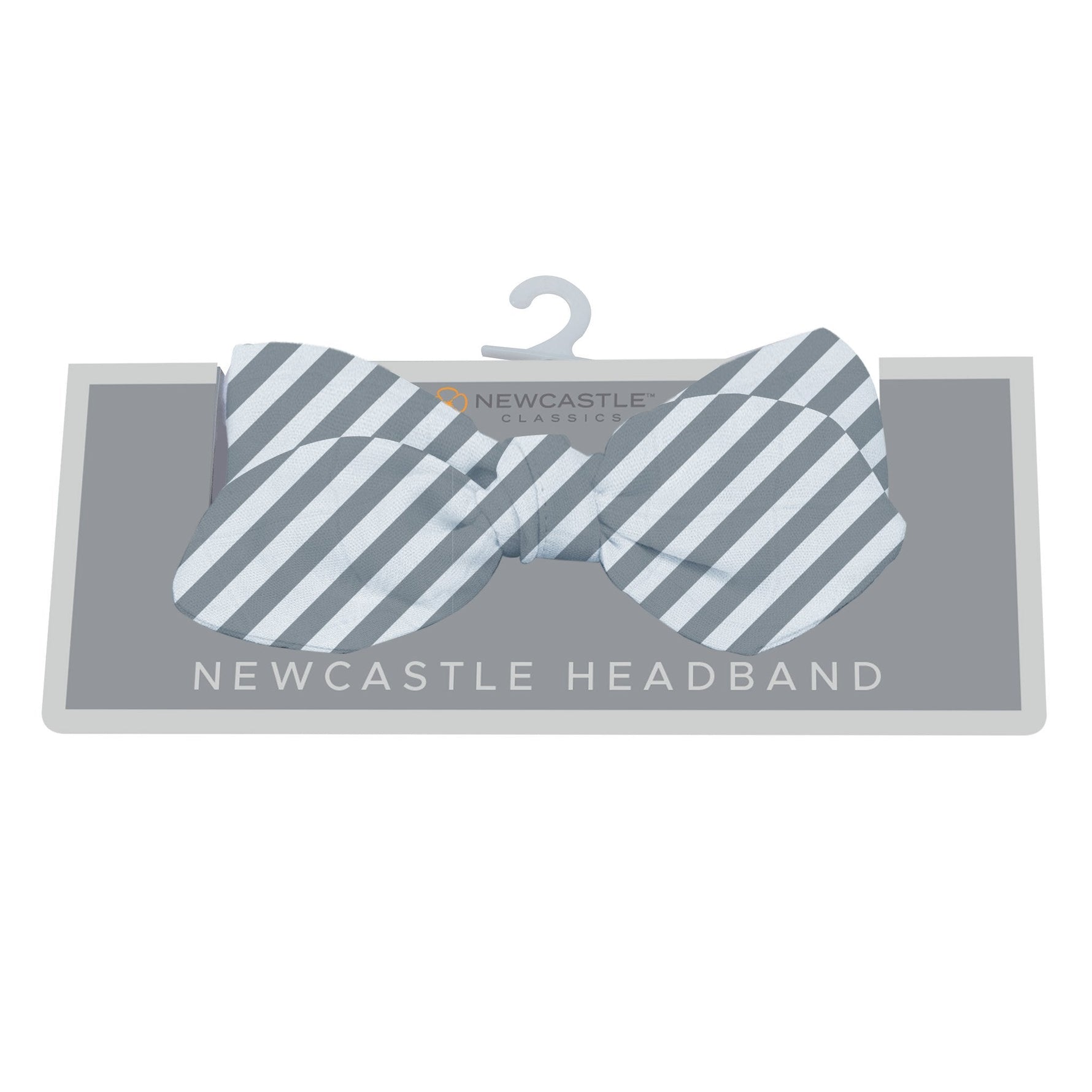 Striped bamboo baby headband in the Finley pattern