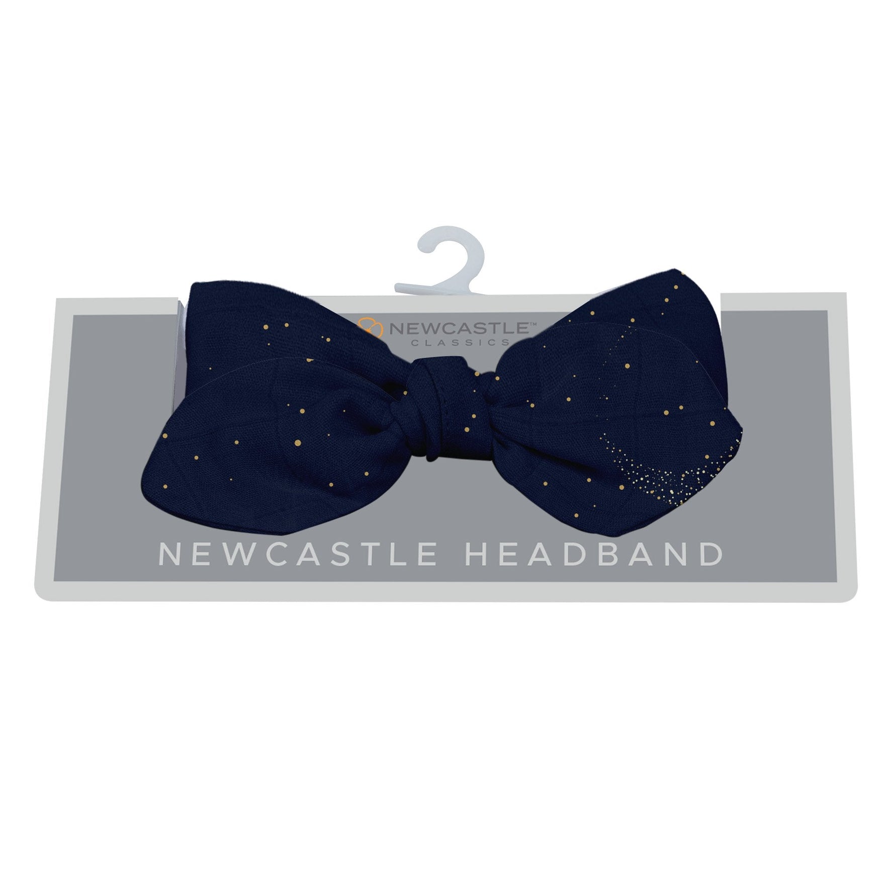 Bamboo baby headband in the Midnight Moon design from the Goodnight Bear Collection