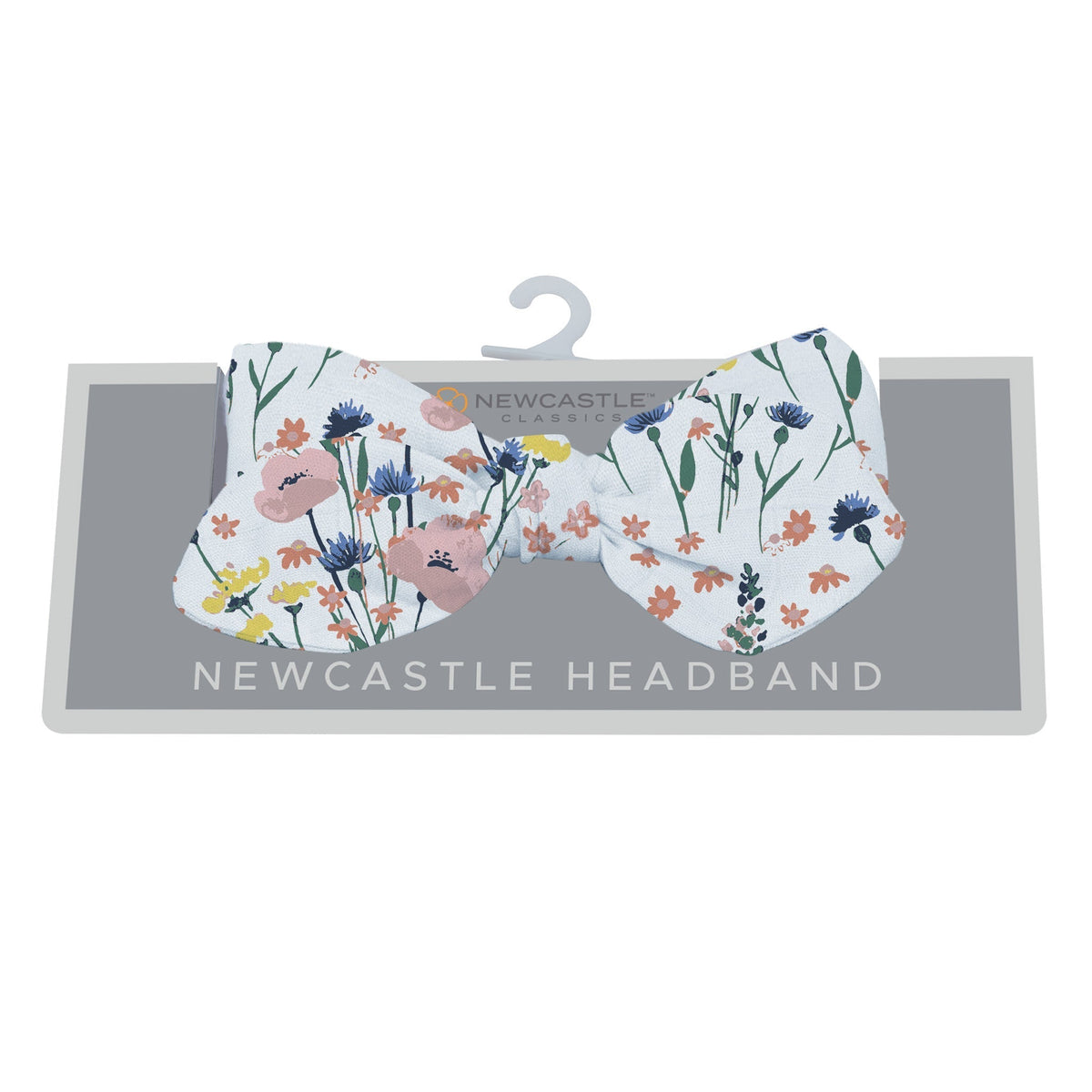 Baby headband in a wildflowers floral print made of bamboo fabric