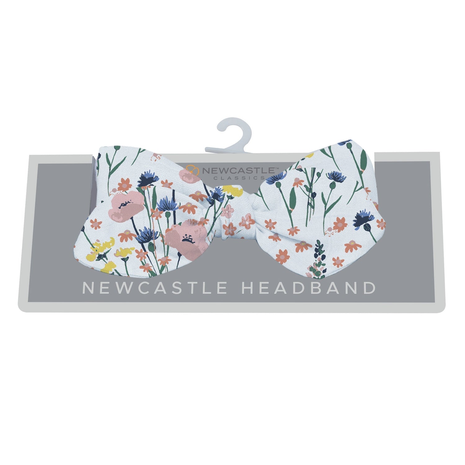 Baby headband in a wildflowers floral print made of bamboo fabric