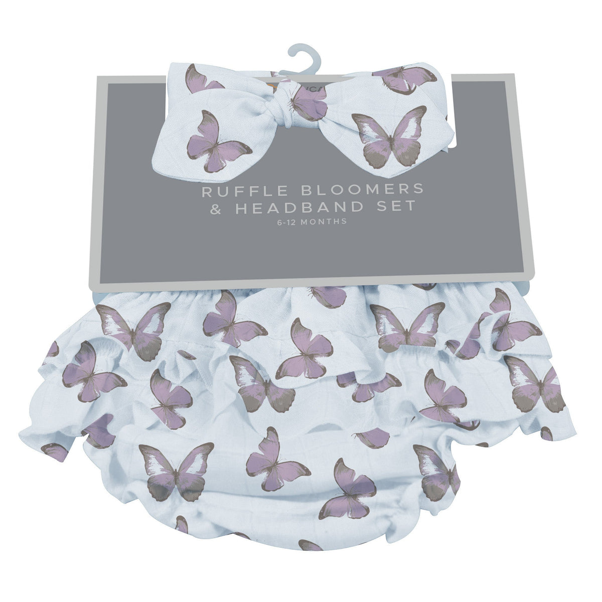 Winsome Butterflies Ruffle Bloomers and Headband Set by Newcastle Classics at Everetts Place