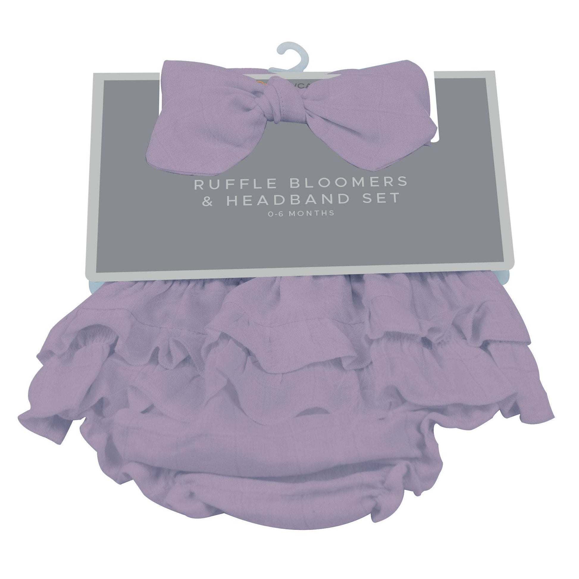 Orchid Lavender Ruffle Bloomers and Headband Set for Infants 0 to 12 Months 100 Percent Cotton Newcastle Classics