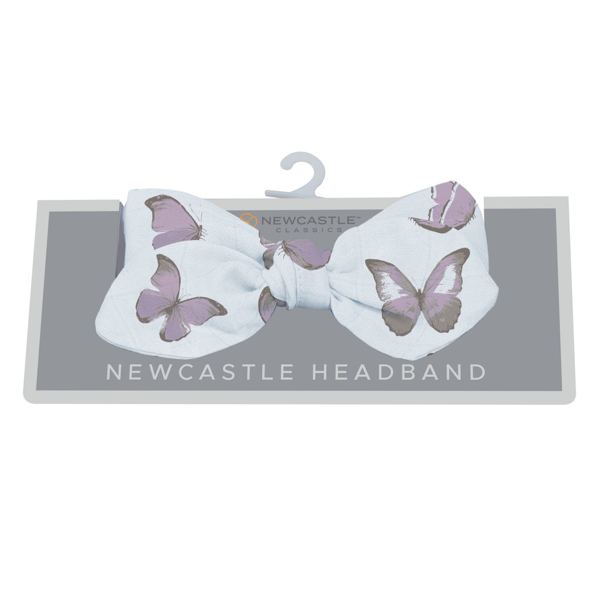 Baby headband with a winsome butterflies print in soft cotton