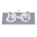 Baby headband with a winsome butterflies print in soft cotton