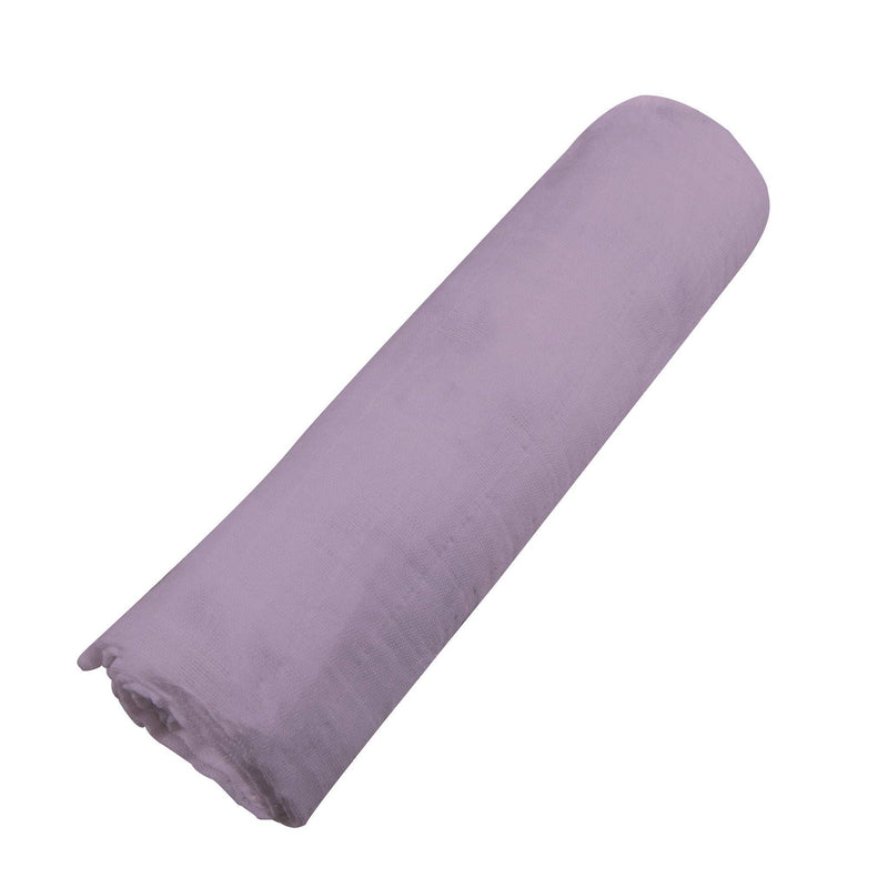 Orchid Lavender Swaddle, soft cotton muslin blanket, 47x47 inches.