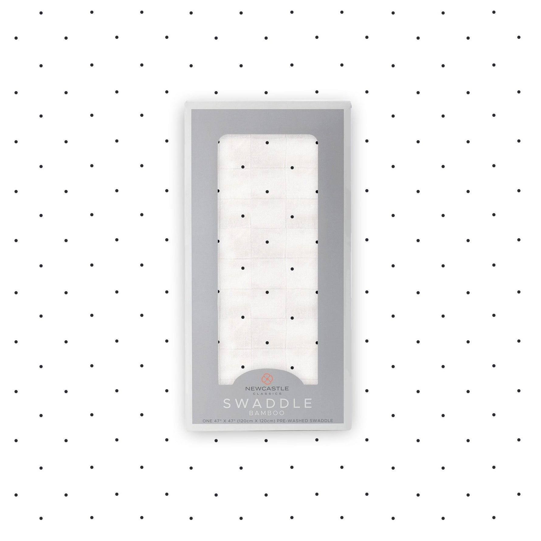 Organic Black and White Polka Dot Bamboo Swaddle by Newcastle Classics at Everetts Place