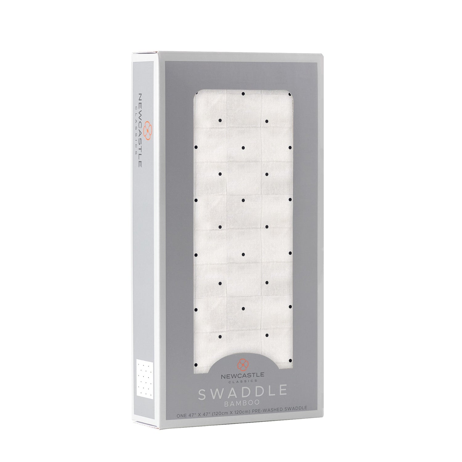 Organic Black and White Polka Dot Bamboo Swaddle by Newcastle Classics at Everetts Place