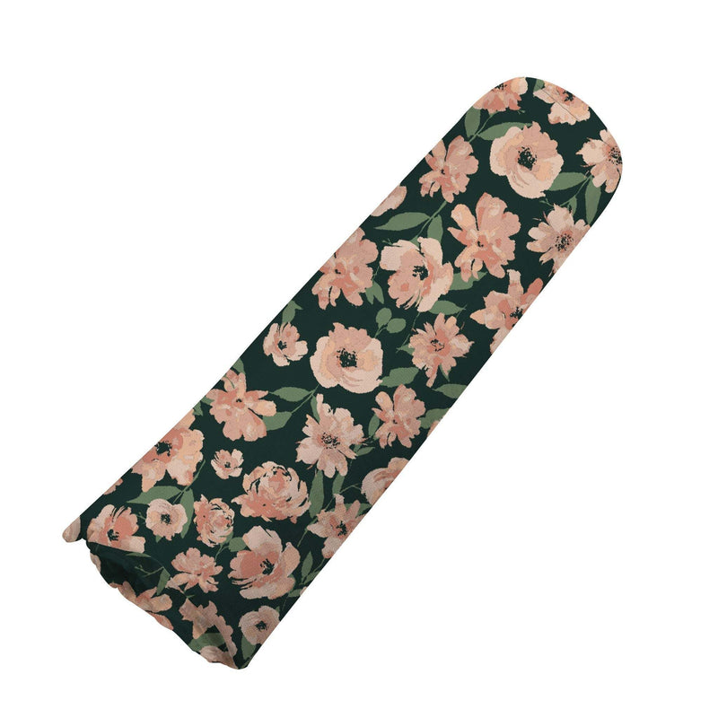 Canyon Sunset Flowers Bamboo Swaddle with floral pattern, breathable muslin fabric.