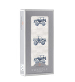 Newcastle Classics indigo monster trucks cotton swaddle.