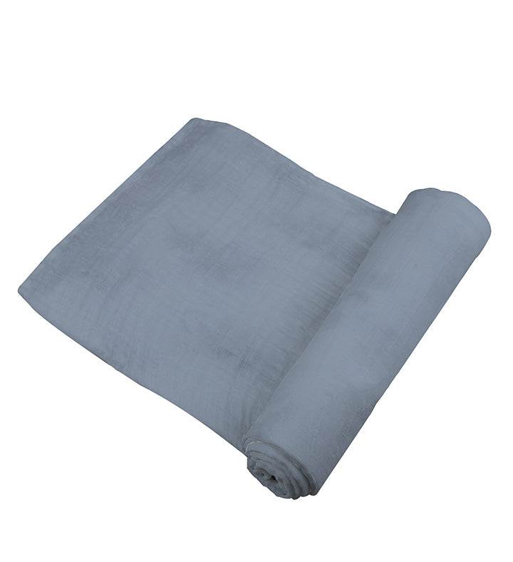 Blue Fog Cotton Swaddle made from soft, breathable natural cotton muslin.