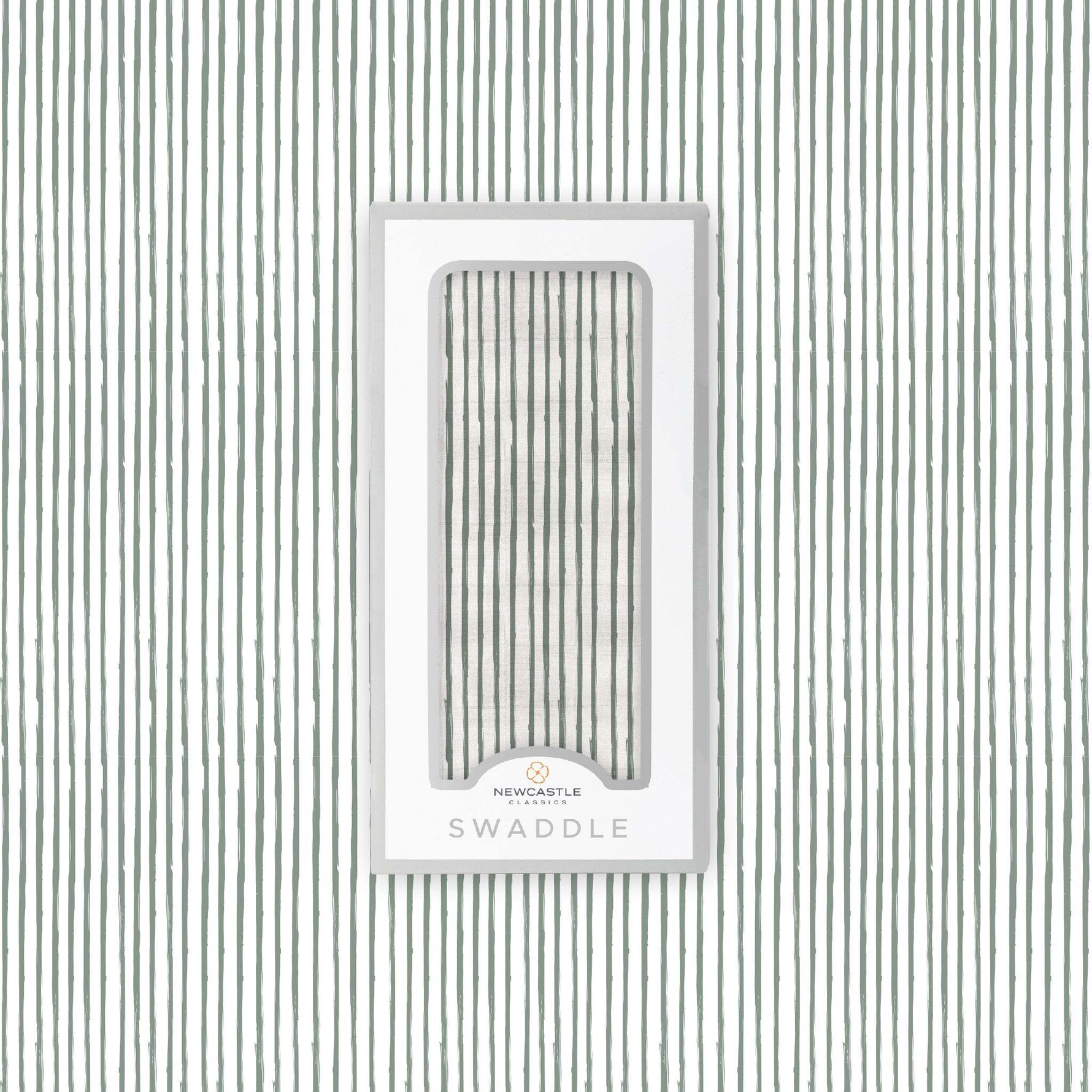 Newcastle Classics Sage Green Stripe Bamboo Swaddle Blanket Soft and Breathable for Infants - Baby & Toddler > Swaddling & Receiving Blankets > Swaddling Blankets Bamboo Swaddle