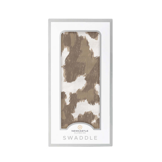 Yellowstone Cowhide Bamboo Swaddle Soft Breathable Muslin Blanket Newcastle Classics