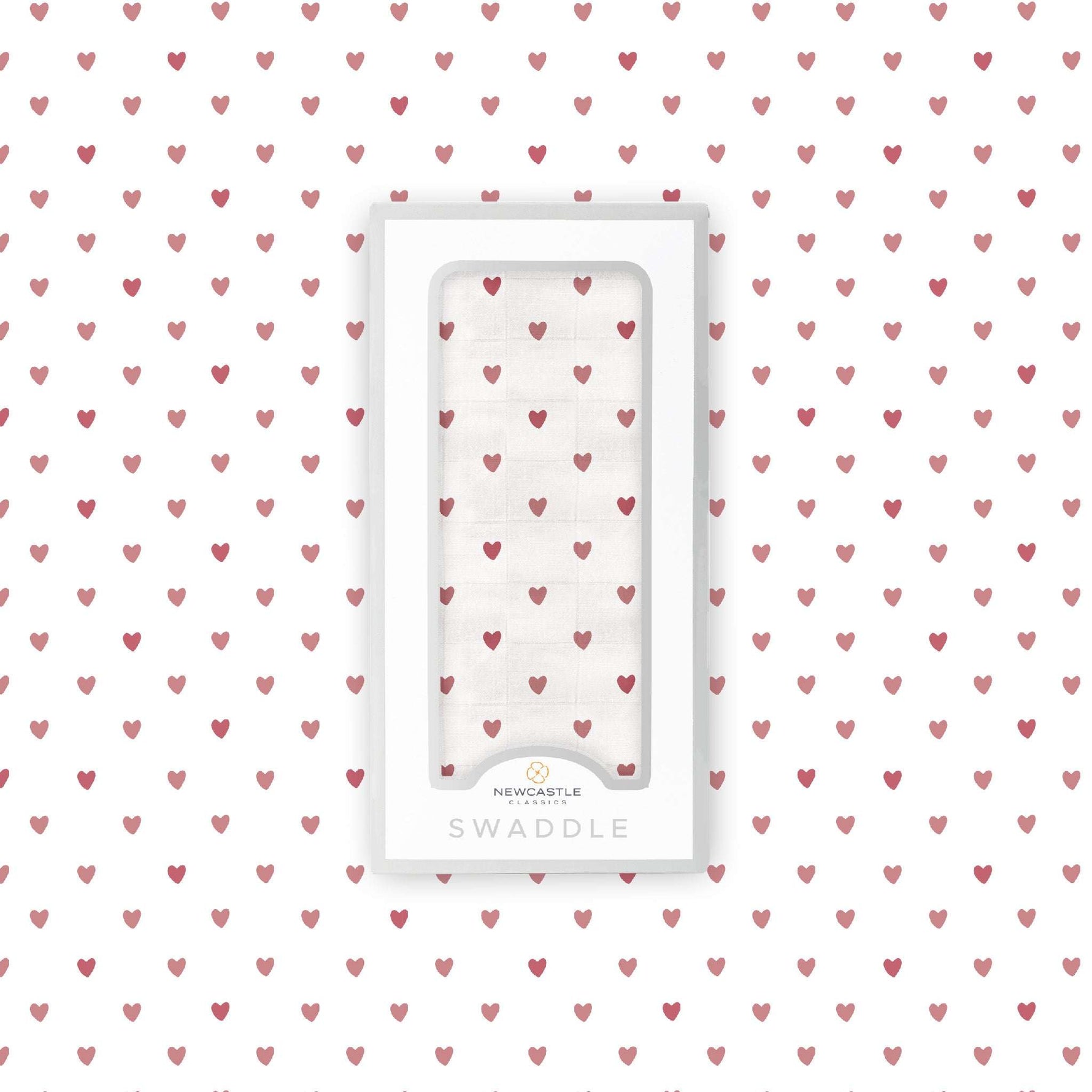 Newcastle Classics Two Hearts Bamboo Swaddle Blanket Soft Breathable Fabric for Baby Comfort - Baby & Toddler > Swaddling & Receiving Blankets > Swaddling Blankets Bamboo Swaddle