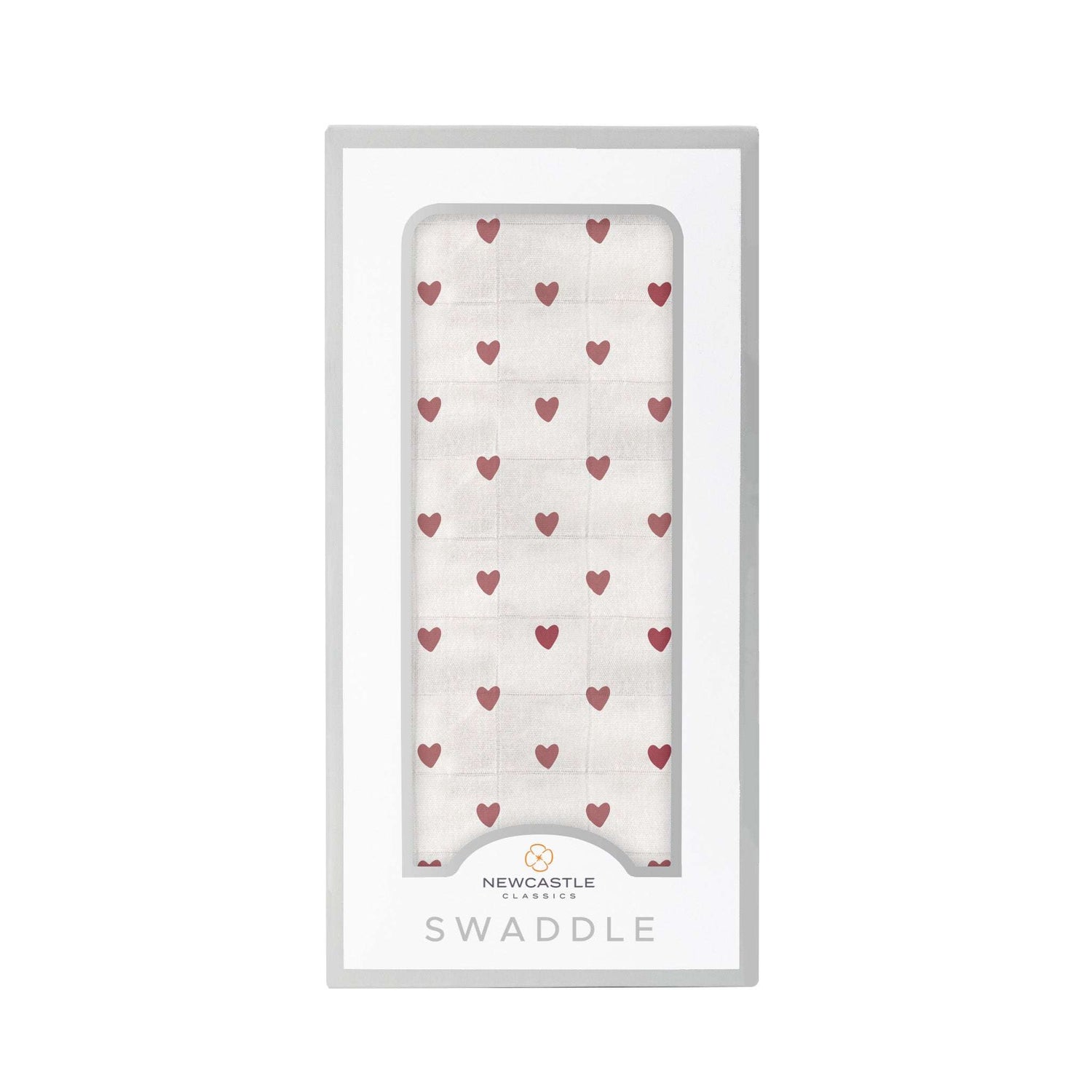 Newcastle Classics Two Hearts Bamboo Swaddle Blanket Soft Breathable Fabric for Baby Comfort - Baby & Toddler > Swaddling & Receiving Blankets > Swaddling Blankets Bamboo Swaddle