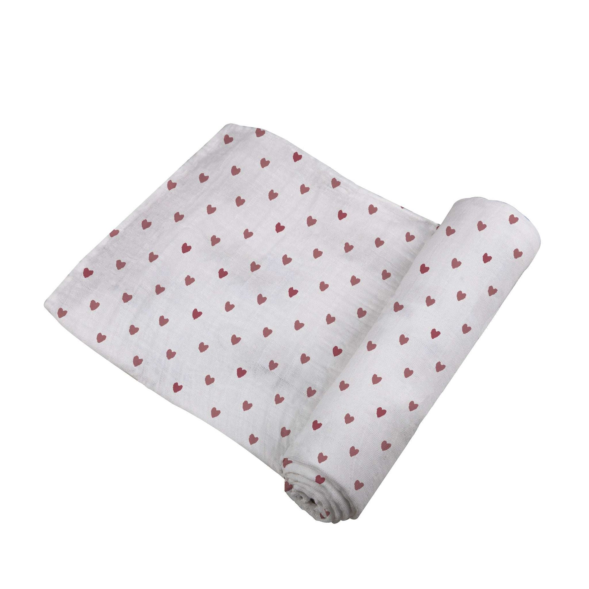 Two Hearts Bamboo Swaddle Blanket Soft Breathable Muslin Versatile Nursing Cover Changing Pad Cover Burp Cloth Tummy Time Blanket Newcastle Classics