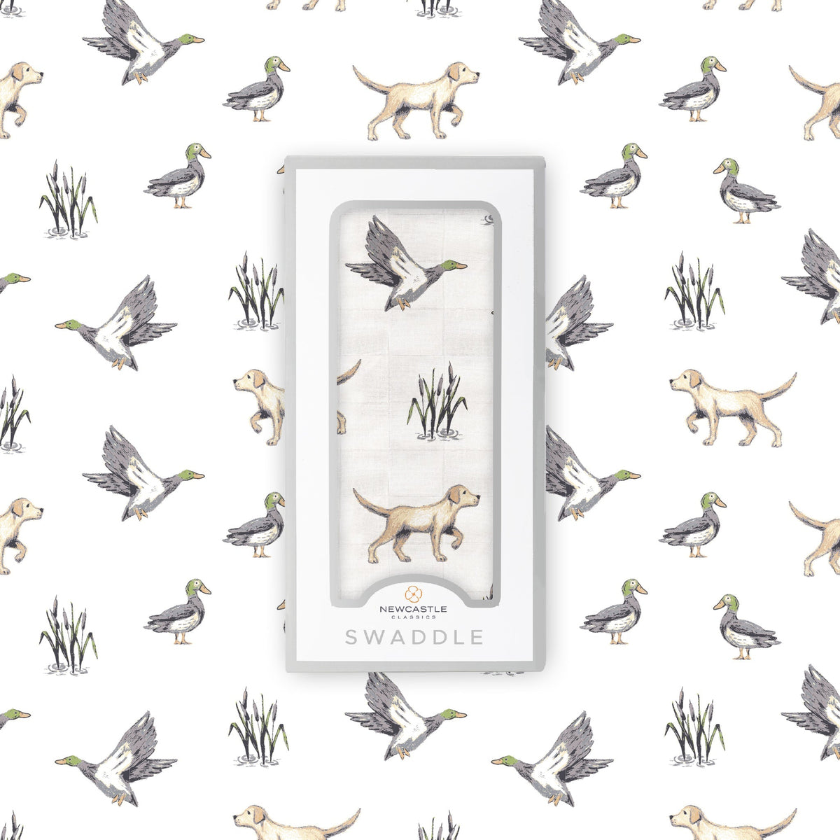 Lab and Ducks Bamboo Swaddle by Newcastle Classics