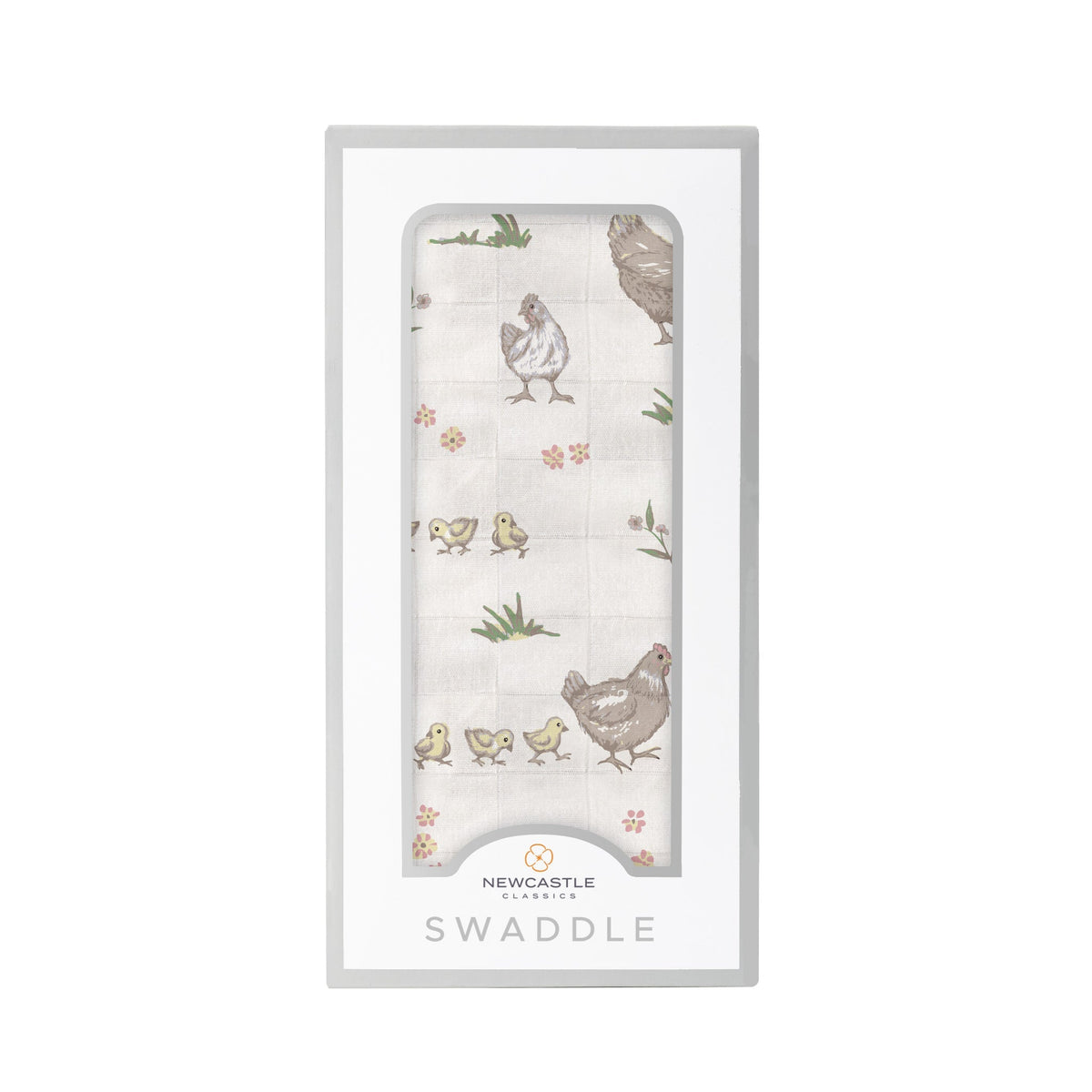Farm Chickens Bamboo Swaddle by Newcastle Classics
