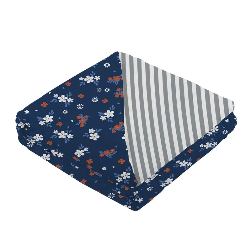 Serenity and Finley Stripe Bamboo Muslin Newcastle Blanket, 47"x47", 100% Natural Bamboo, soft and cozy.