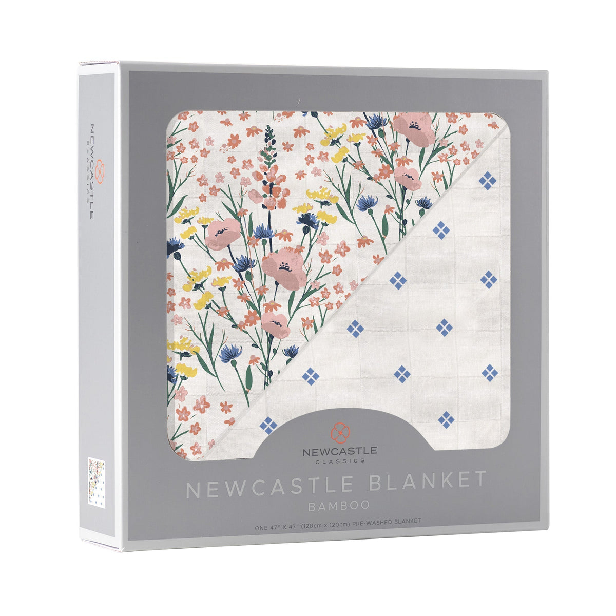 Wildflowers and Periwinkle Diamond Polka Dot Bamboo Newcastle Blanket by Newcastle Classics