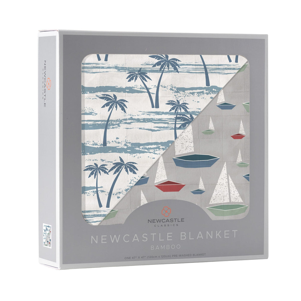 Ocean Palm Trees and Marina Sailboats Bamboo Newcastle Blanket by Newcastle Classics at Everetts Place