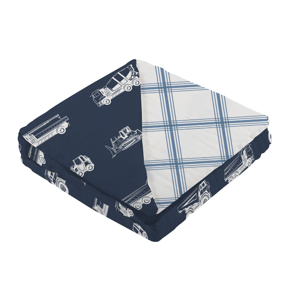 Things That Go and Buffalo Check Plaid Newcastle Blanket by Newcastle Classics