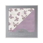 Winsome Butterflies and Orchid Lavender Cotton Newcastle Blanket by Newcastle Classics at Everetts Place