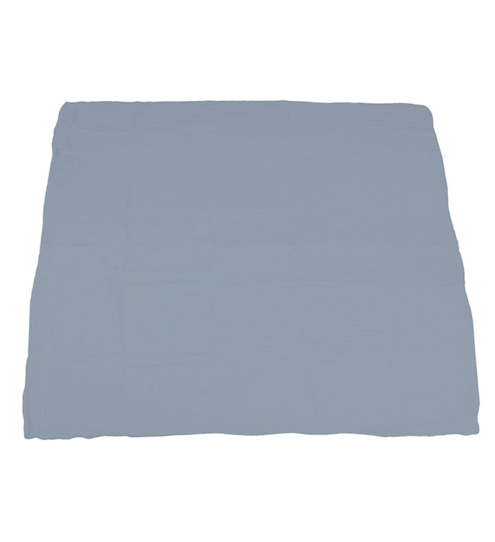 Indigo Monster Trucks and Blue Fog Cotton Newcastle Blanket, 100% natural cotton muslin, 47x47 inches.