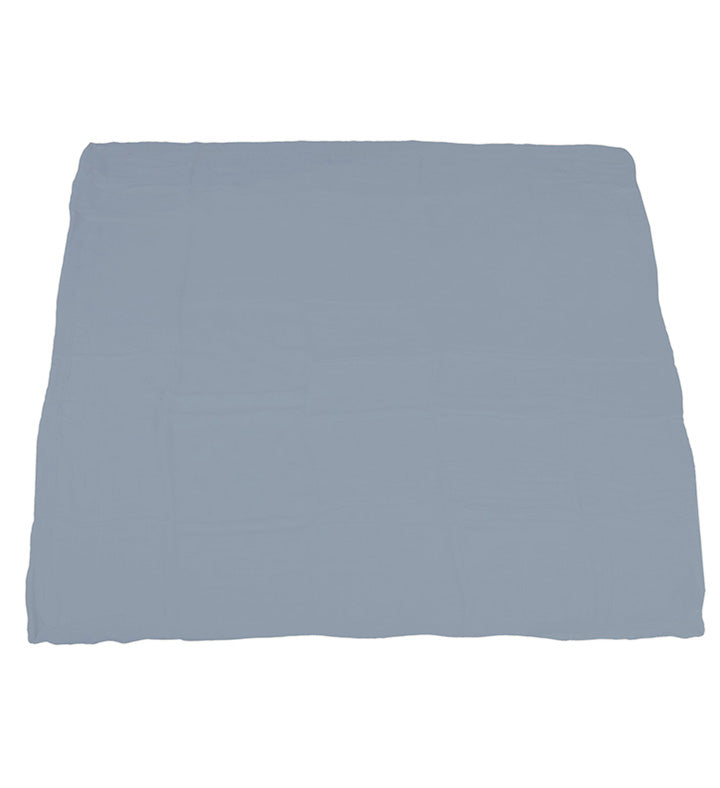 Granite Green Dinosaurs and Blue Fog Cotton Newcastle Blanket, four-layer, 100% natural cotton muslin, 47" x 47".