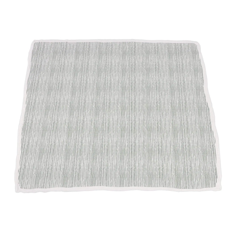 Sunflower Farm sage green stripe bamboo muslin blanket, 47" x 47".