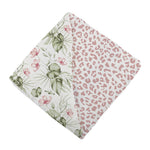 Soft baby blanket by Newcastle Classics: Silver Pink Orchid Little Leopard print.