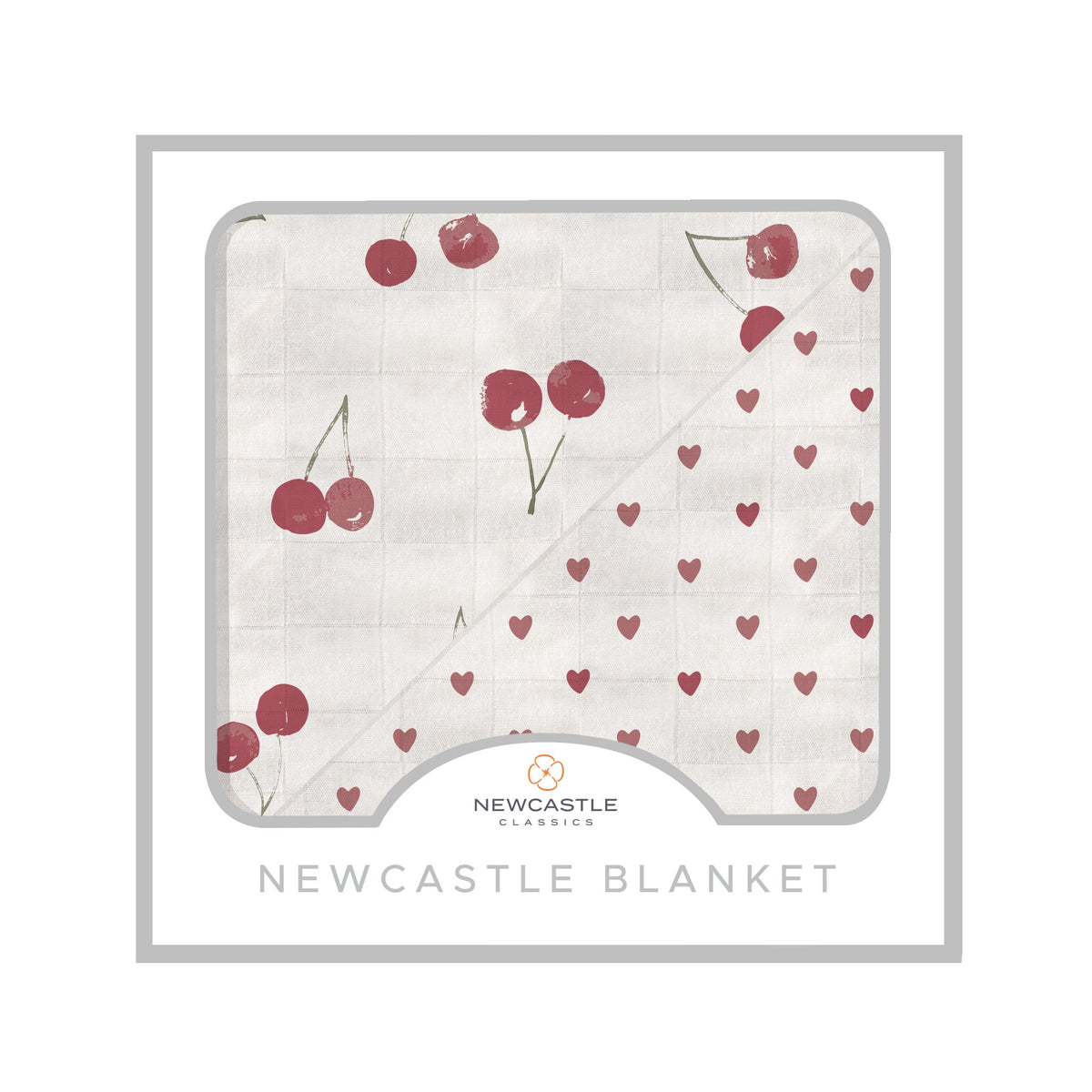 Two Hearts and Sweetheart Cherry Newcastle Blanket by Newcastle Classics