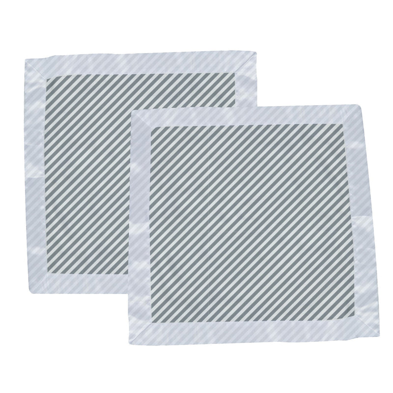 Finley Stripe Bamboo Muslin security baby blankie with striped design, size 16" x 16".