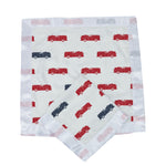 Cotton Muslin Blankie - Blue & Red Fire Trucks by Newcastle Classics