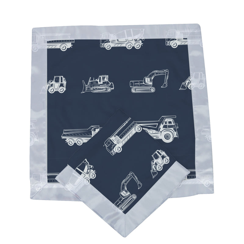 Newcastle Blankie featuring vehicle patterns, size 16"x16", made from 100% natural cotton muslin.