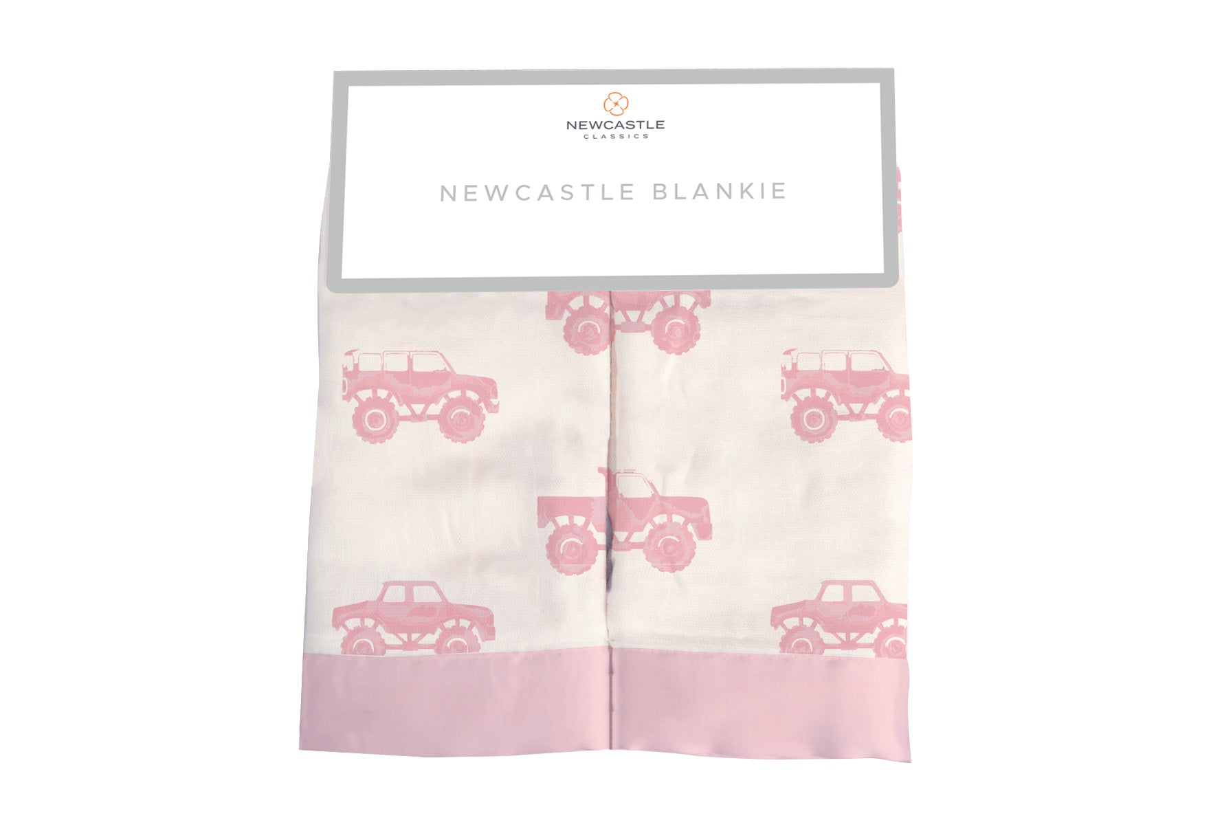 Pink Monster Trucks Bamboo Newcastle Blankie Newcastle Classics