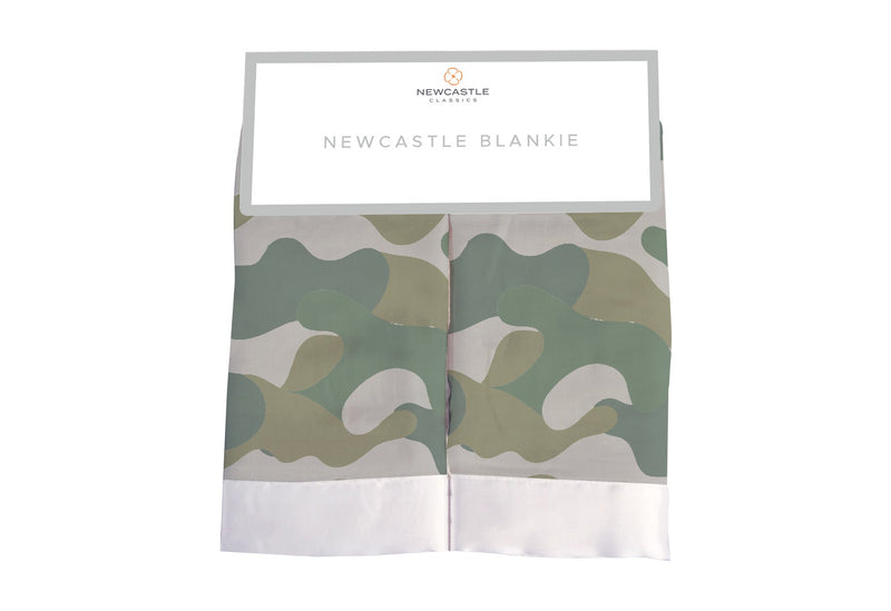 Hunter's Camo Newcastle Blankie, security blanket, 100% natural bamboo muslin, 16" x 16".