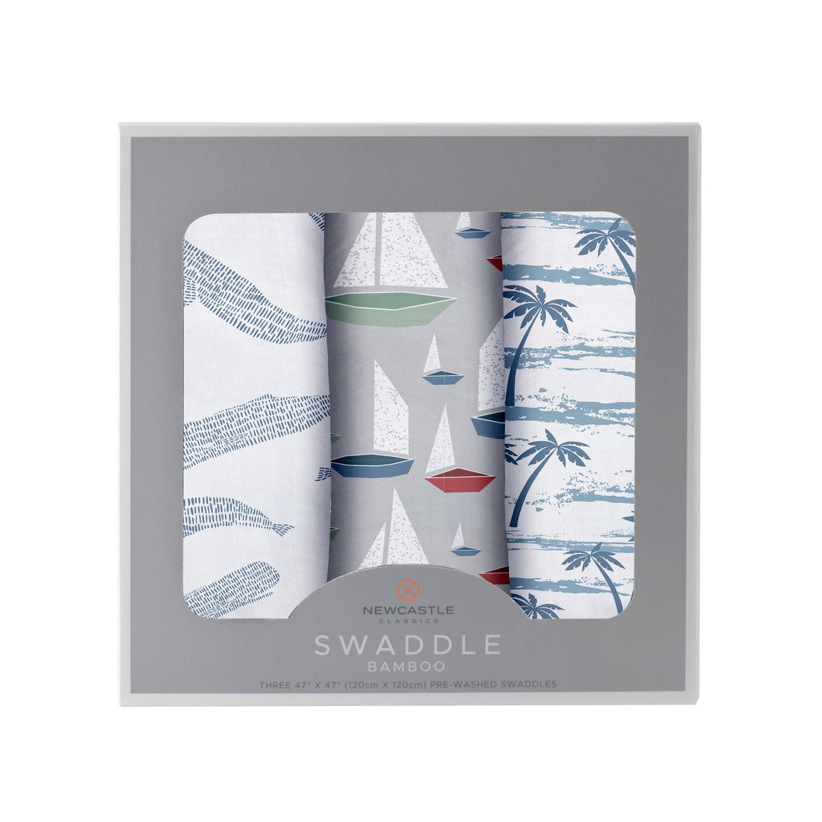 Ocean Tides Bamboo Swaddle 3 Pack by Newcastle Classics