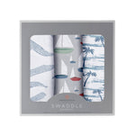 Ocean Tides Bamboo Swaddle 3 Pack by Newcastle Classics