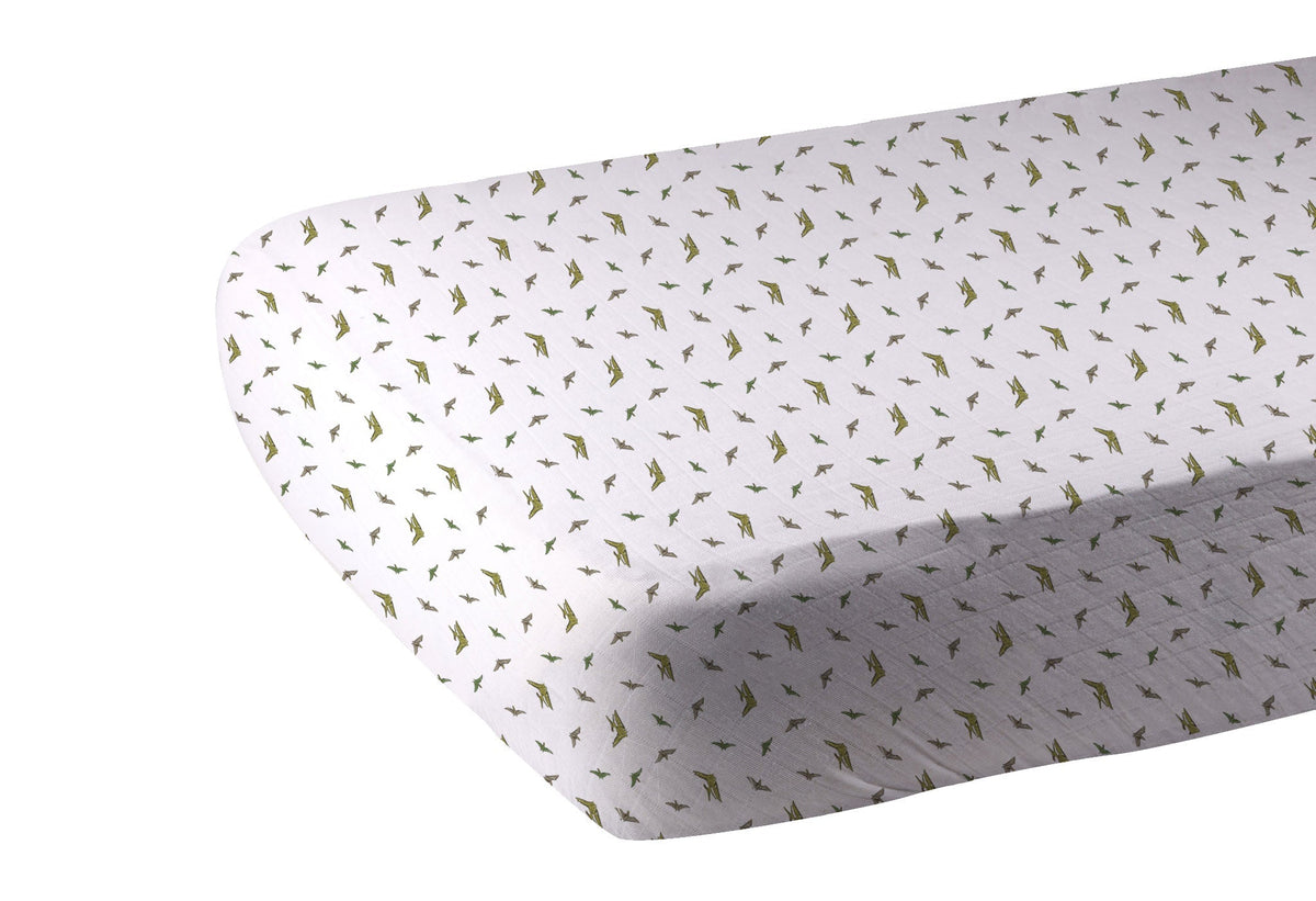 Pteranodon Cotton Muslin Crib Sheet by Newcastle Classics at Everetts Place
