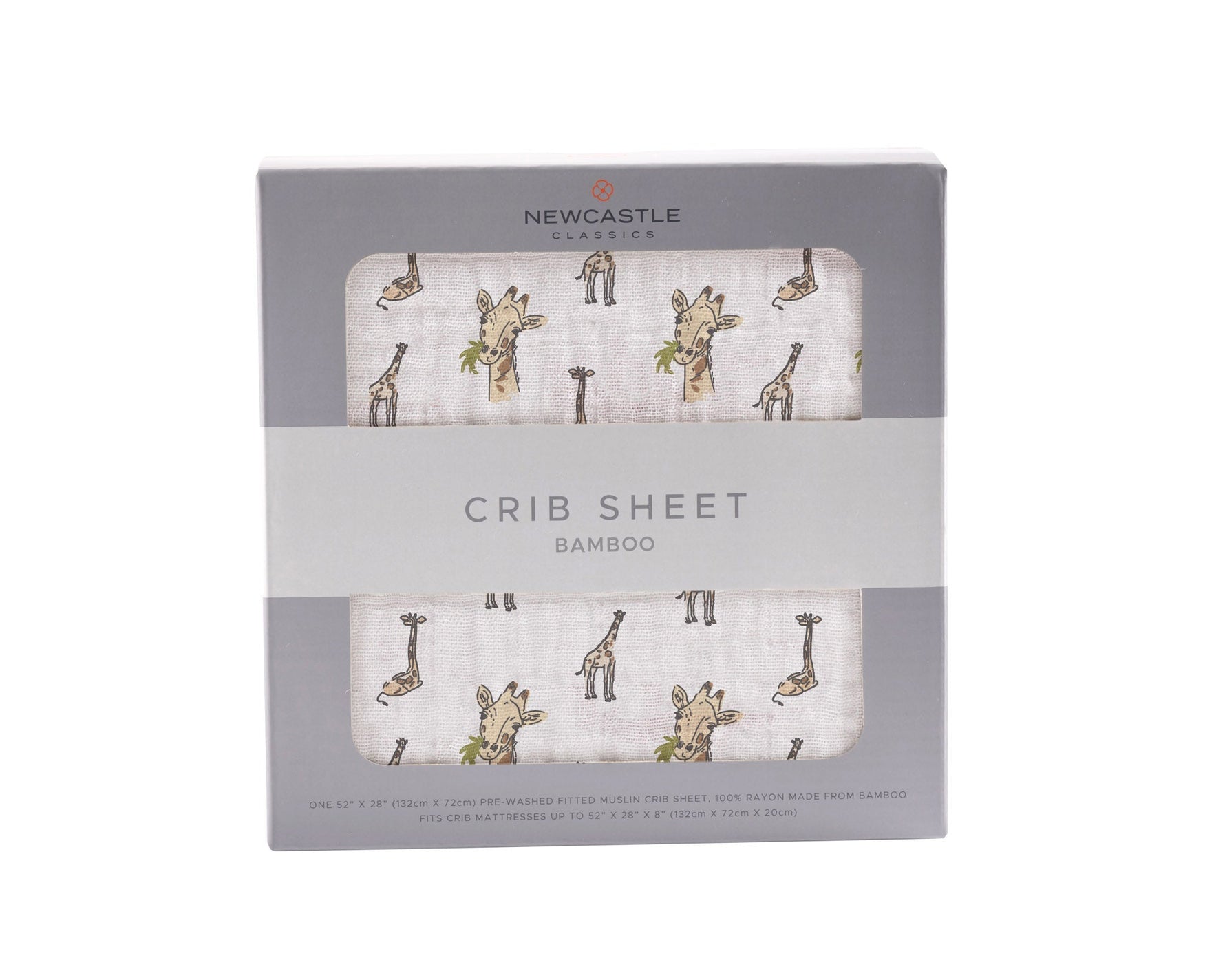 Hungry Giraffe Bamboo Muslin Crib Sheet by Newcastle Classics at Everetts Place